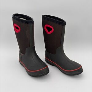 Target Kids Waterproof Rain Boots Red Black Pull-On Size 1